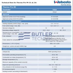 Webasto Thermo Pro 90 24v Marine Kit With Switch | 9.1kW | 4111185A 