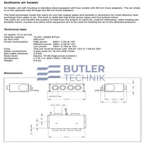 Webasto Isotherm air heater  10 kW 