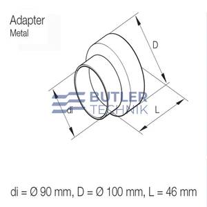 Eberspacher Ducting Adaptor 100 - 90mm | 201462890001