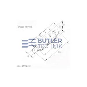 Eberspacher Exhaust Silencer upgrade 24mm  | 221000400900 