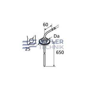 Webasto heater fuel stand pipe 650mm x 5mm | 1320399A 