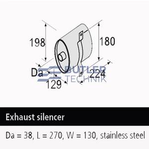 Webasto Thermo Pro 90 ST S 38mm Marine Silencer 