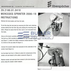Eberspacher Airtronic S2 M2 Hydronic S3 Heater Fuel Tank Sender Kit Mercedes Sprinter 2006 - 2018 | 292180010418 