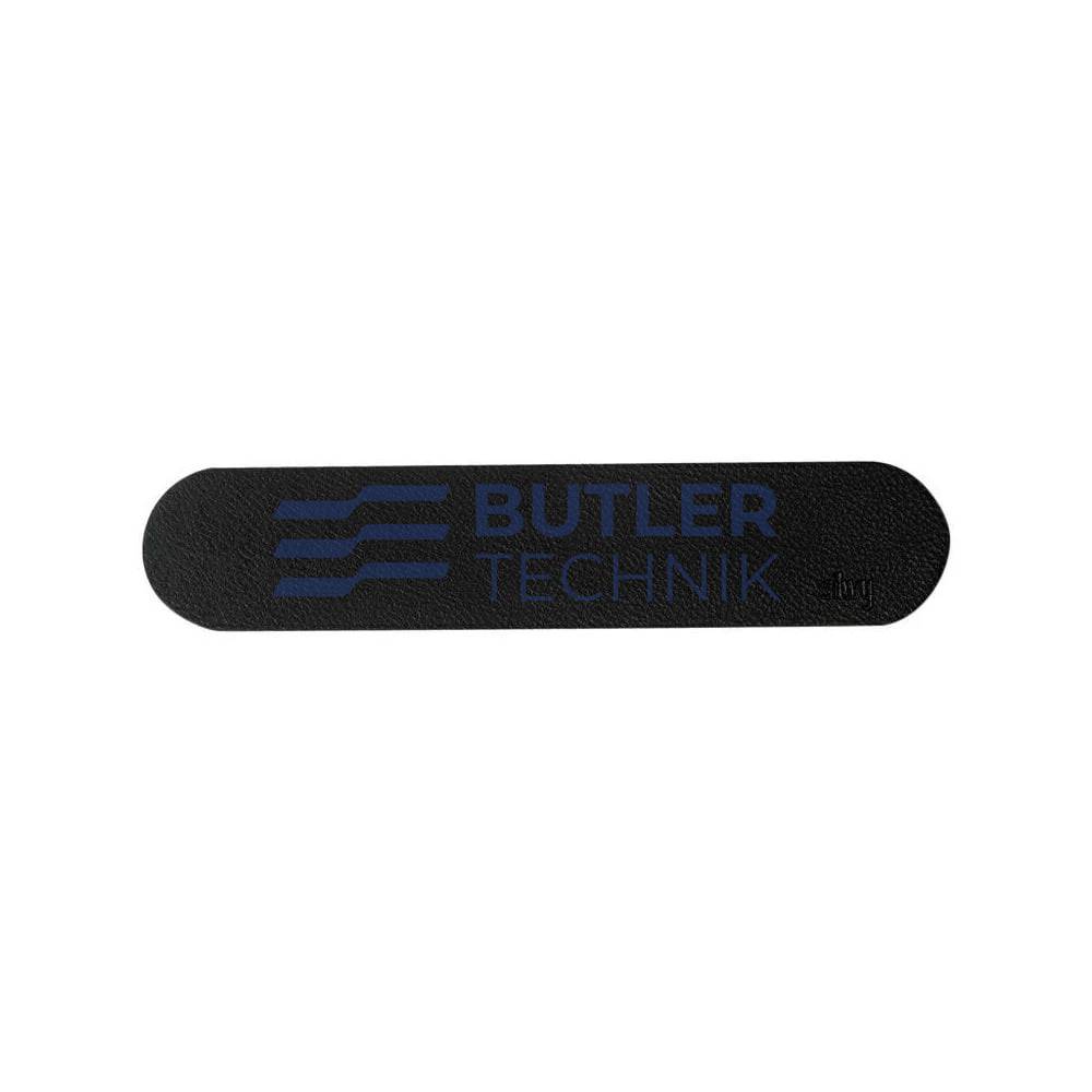 Silwy Leather Metal Strip For Glasses, Pins and Hooks - Black Leather - 25 cm 