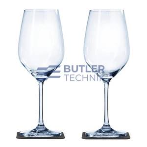 Silwy Magnetic Crystal Wine Glasses 250ml with Nano-gel Coasters - Luxury set of 2 