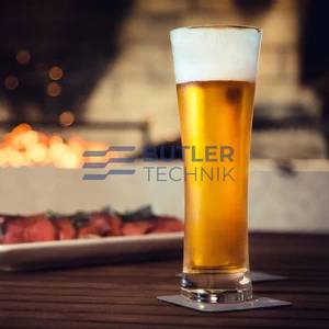 Silwy Magnetic Crystal Beer Glasses 330ml with Nano-gel Coasters - Luxury set of 2 