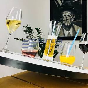 Silwy Magnetic Crystal Beer Glasses 330ml with Nano-gel Coasters - Luxury set of 2 