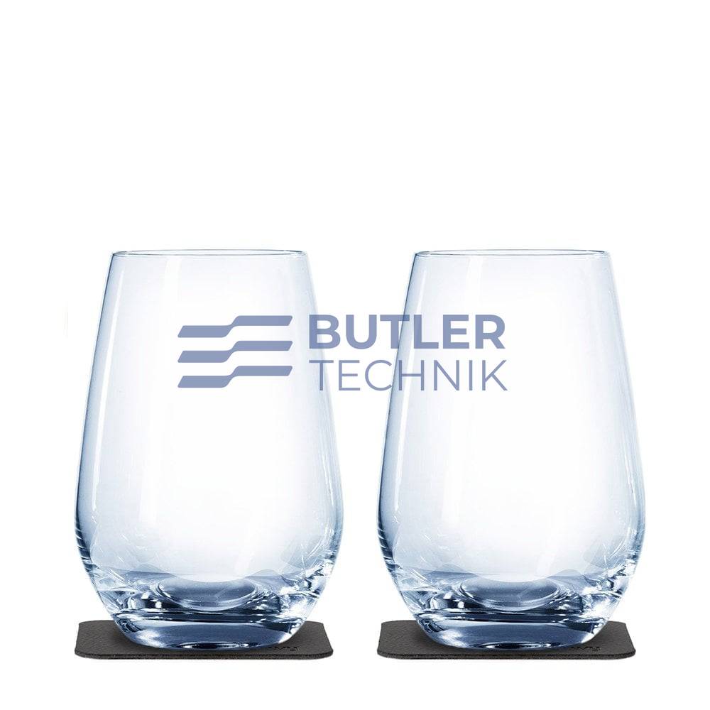 Silwy Magnetic Crystal Longdrink Glasses with Nano-gel Coasters - Set of 2 Clear