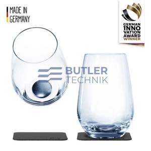 Silwy Magnetic Crystal Longdrink Glasses with Nano-gel Coasters - Set of 2 