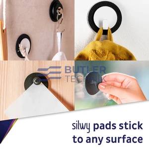 Silwy Luxury White Magnetic Hook with Metal Nano-Gel Pad BLACK 