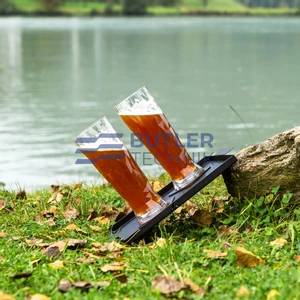 Silwy Magnetic Plastic Beer Glasses with Nano-gel Coasters - Set of 2 