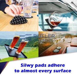 Silwy Magnetic Plastic Longdrink Glasses with Nano-gel coasters - Set of 6 - Clear 