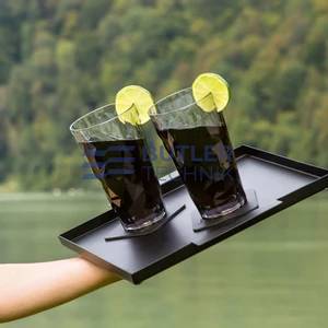 Silwy Magnetic Plastic Longdrink Glasses with Nano-gel coasters - Set of 6 - Pearl Grey 