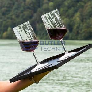 Silwy Magnetic Plastic Wine Glasses with Nano-gel Coasters - Set of 6 - Clear 