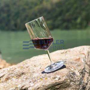 Silwy Magnetic Plastic Wine Glasses with Nano-gel Coasters - Set of 6 - Clear 