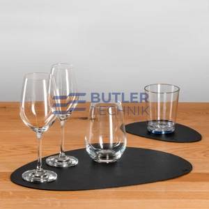 Silwy Metal Nano-Gel Placemat with Leather Coating - Large - Black 