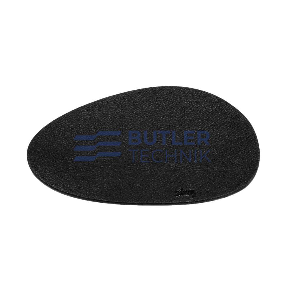 Silwy Metal Nano-gel Placemat with Leather Coating - Medium - Black 