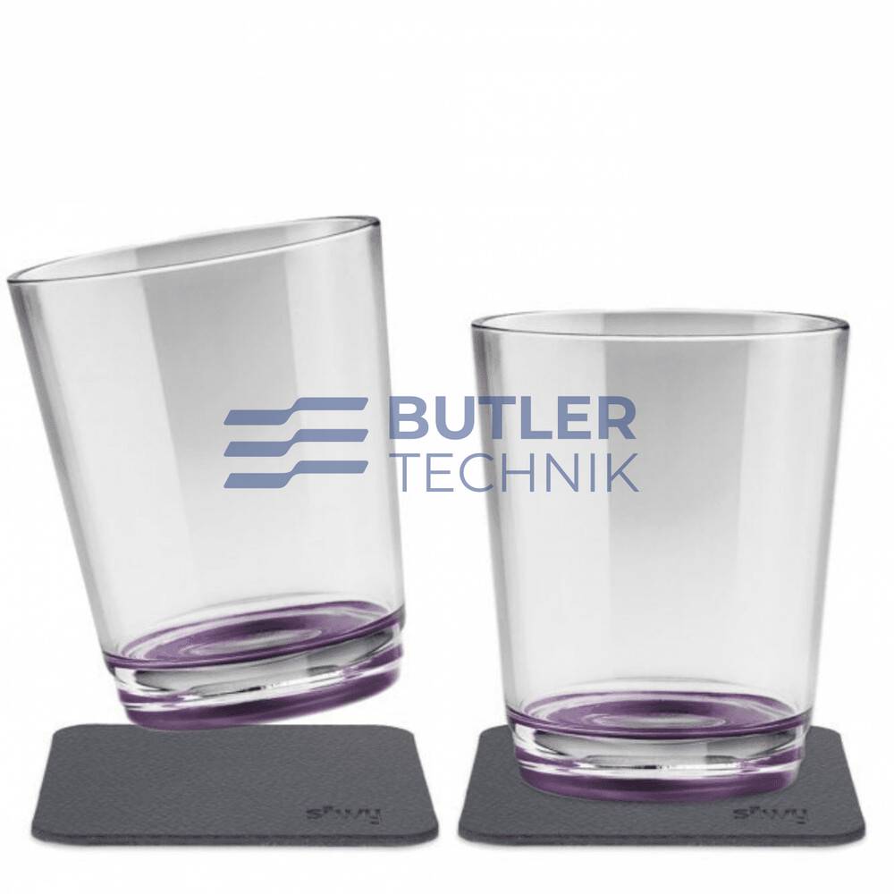 Silwy Magnetic Drinking Cup with Nano-gel Coasters - Set of 2 - Very Berry 