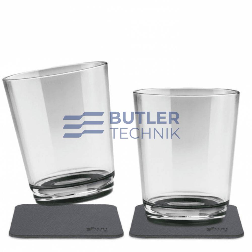 Silwy Magnetic Drinking Cup with Nano-gel Coasters - Set of 2 - Pearl Grey Grey