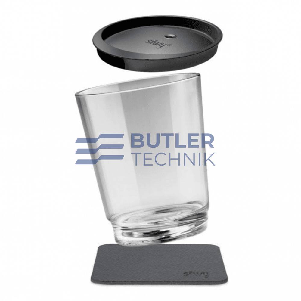 Silwy Magnetic drinking cup triple with coaster and lid - The Classic 