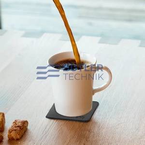 Silwy Porcelain White Magnetic Coffee Tea Mugs including Black Metal-Nano-Gel-Pads - Set of 2 