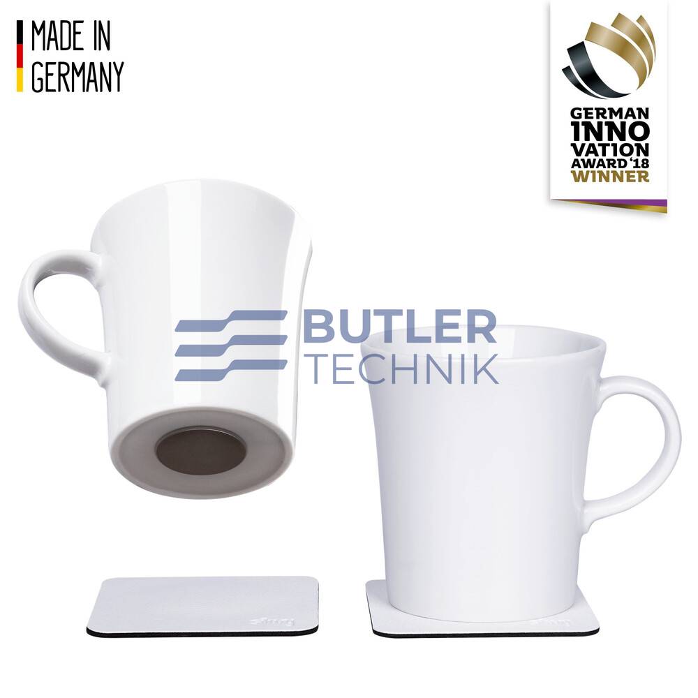 Silwy Porcelain magnetic handle cups incl. metal-nano-gel-pads WHI 