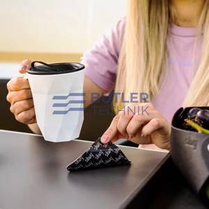 Silwy Magnetic Travel Coffee Cup with Lid and Metal Nano Gel Coaster 
