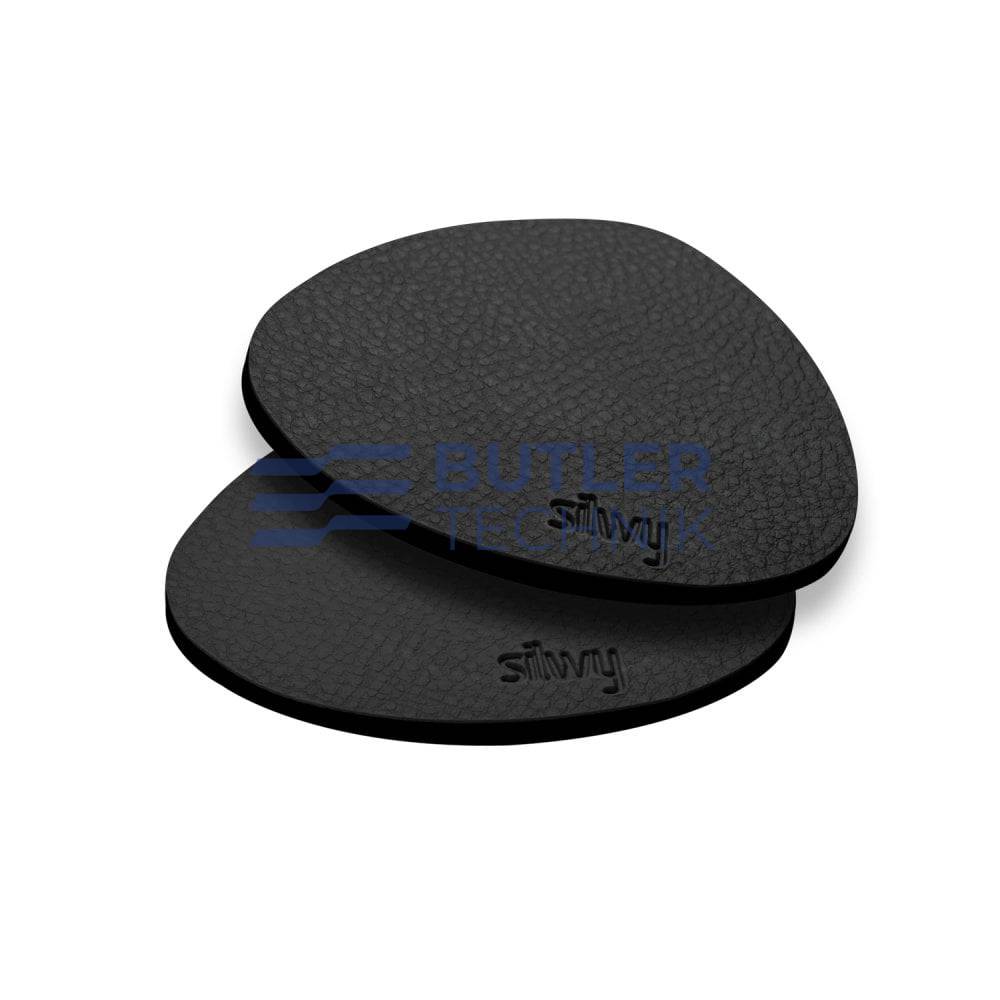 Silwy Fancy Shape Metal Nano-gel Pads (Coasters) for Magnetic Glasses - Black - 2 Pack Black