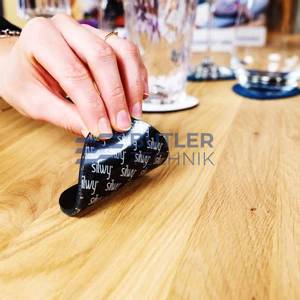Silwy Fancy Shape Metal Nano-gel Pads (Coasters) for Magnetic Glasses - Black - 2 Pack 