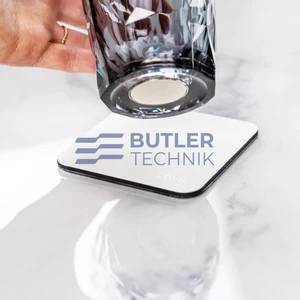 Silwy Square Metal Nano-gel Pads (Coasters) for Magnetic Glasses - White - 2 Pack 