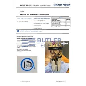 Butler Technik Eberspacher or Webasto VW Crafter 2017 Onwards Fuel Tank Connector Kit | E0370C 