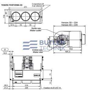 Siroco Water Heater Matrix Blower Tenere Performance 3 x 60mm Outlet 12v 6kw Heat Output 