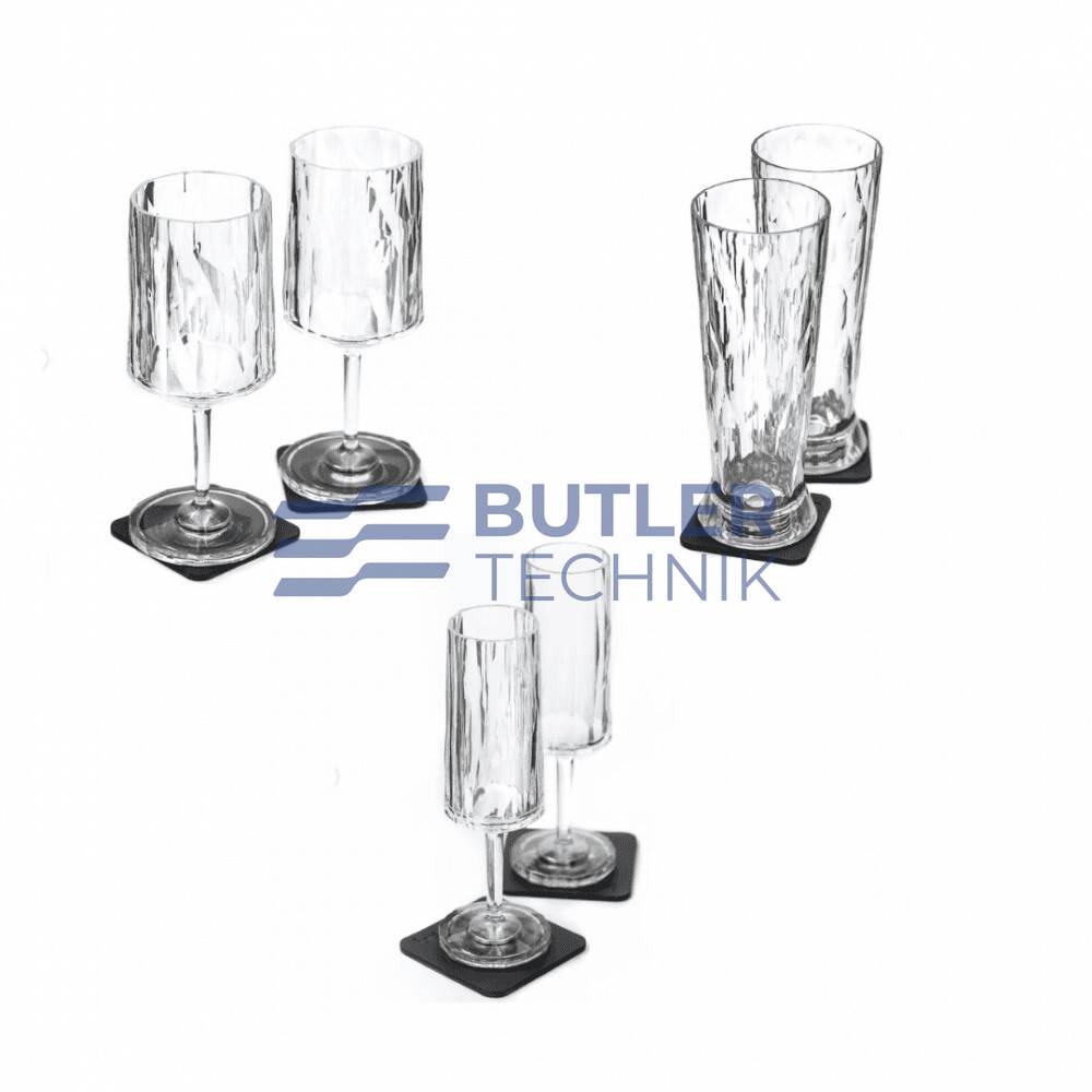 Silwy Trio Plastic Glass Set - Beer, Wine & Prosecco Clear