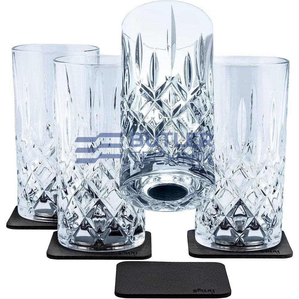 Silwy Magnetic Crystal Nachtmann Glass LONGDRINK - set of 4 Clear