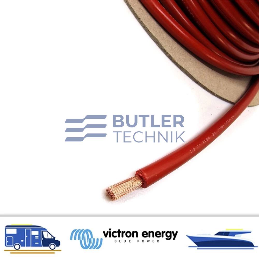 Victron Red 16mm2 Hi-Flex Battery Cable per metre 110amp DC For  Orion Battery Chargers 