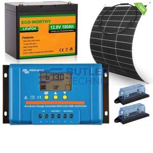 Victron 30a PWM Solar Controller with ECO Worthy 130w flex panel and 100ah Lithium Battery 