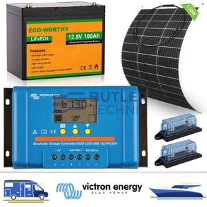 Victron 30a PWM Solar Controller with ECO Worthy 130w flex panel and 100ah Lithium Battery 
