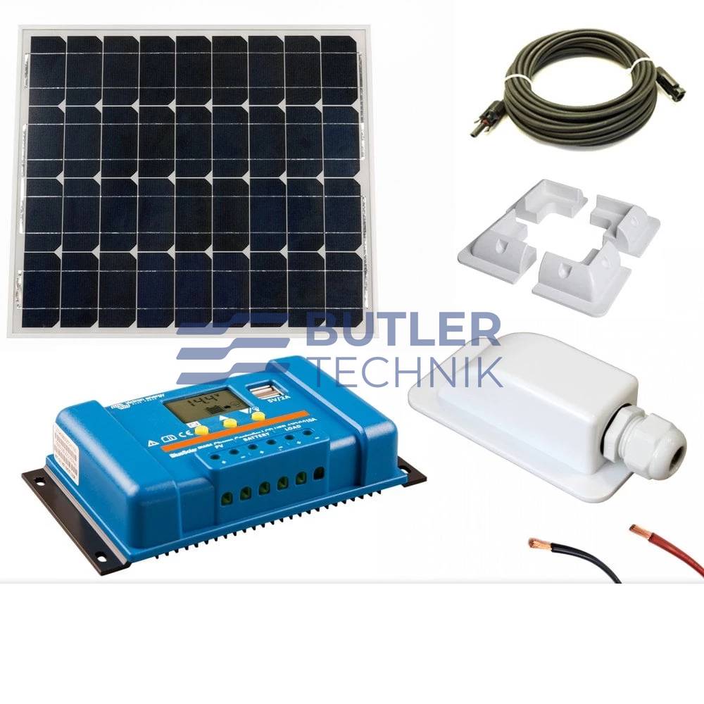 Victron PWM Controller 30a with 55w Solar Panel and Mounting Accessories Kit 