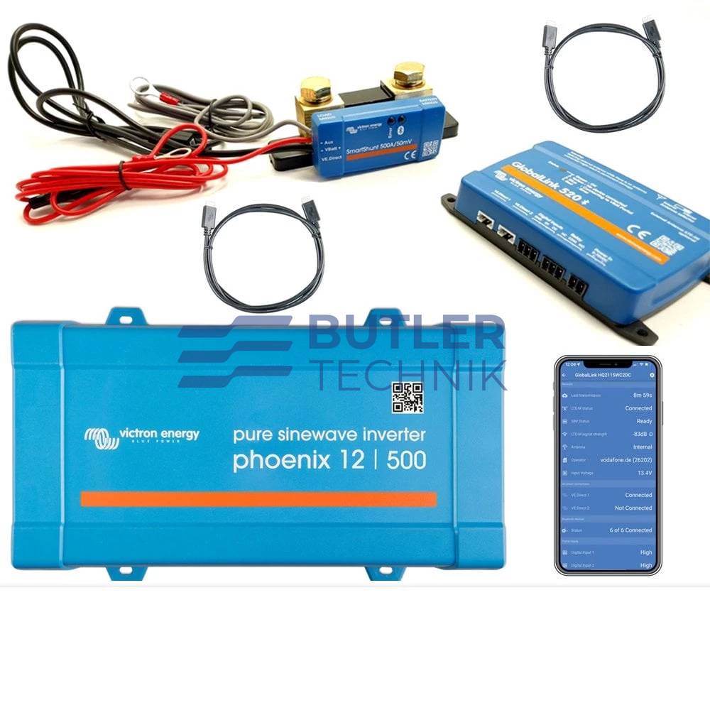 Victron Phoenix Inverter VE Direct 500vA Kit with SmartShunt and GlobalLink 520 PIN241501400 