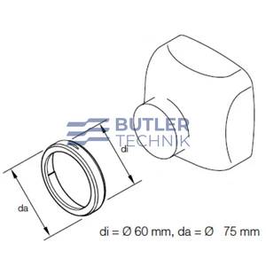 Eberspacher Heater 60mm - 75mm ducting Adapter | 221000010008 