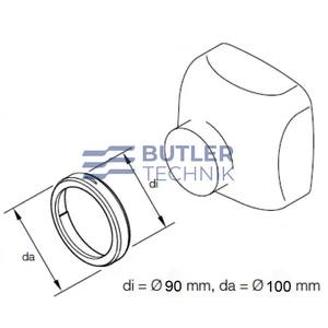 Eberspacher Heater 90mm - 100mm ducting Adapter | 201607800001 