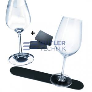 Silwy Magnetic Crystal Glass Wine + Black 25cm Strip Set 