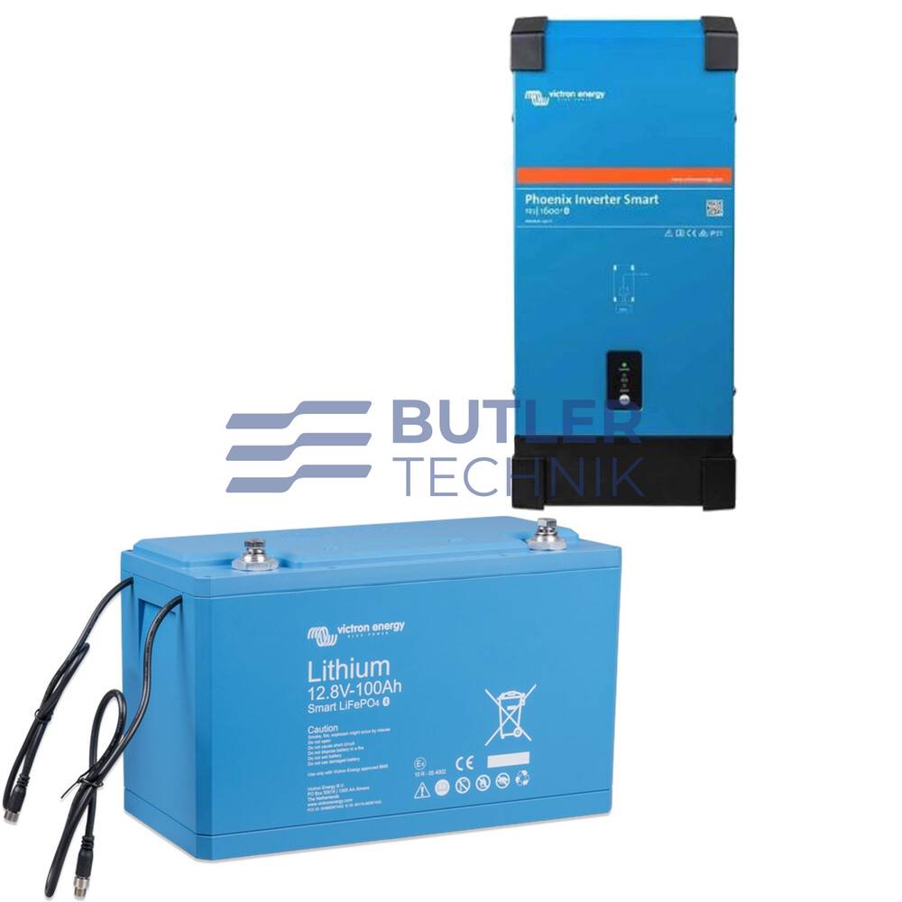 Victron Inverter and Lithium Battery Phoenix Smart 1600  with 12v 100ah Lithium and BMS 