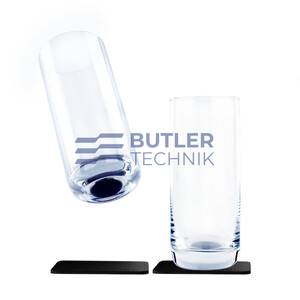 Silwy Magnetic Crystal Slim Longdrink Glasses 300ml with Nano-gel Coasters - Set of 2 