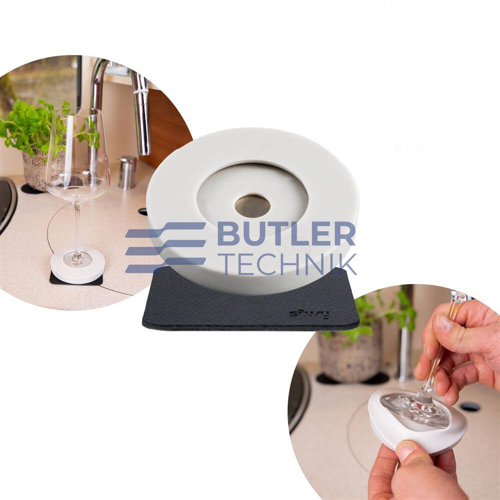 Silwy Magnetic Glass Hoodie Adapter and Coaster for Drinkware Cups Wine Glasses - Grey 