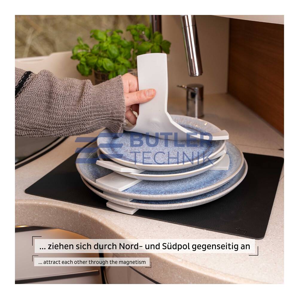 Silwy Magnetic Anti-Rattle Kitchenware Plate Bowl Camper Boat Storage Sandwiches 