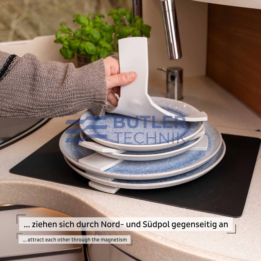 Silwy Magnetic Anti-Rattle Kitchenware Plate Bowl Camper Boat Storage Sandwiches