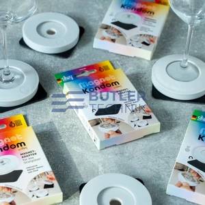 Silwy Magnetic Glass Hoodie Adapter and Coaster for Drinkware Cups Wine Glasses - Grey 