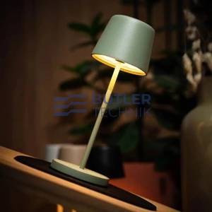 Silwy Magnetic Sompex Rechargeable Table Lamp Monaco Olive Green incl Placemat 