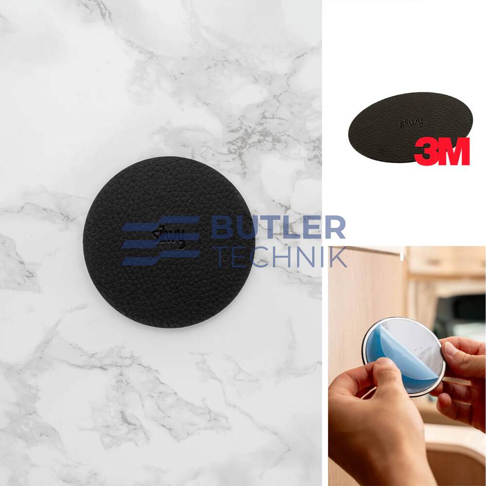 Silwy Magnetic 3M backed power magnet fixing plate only Black
